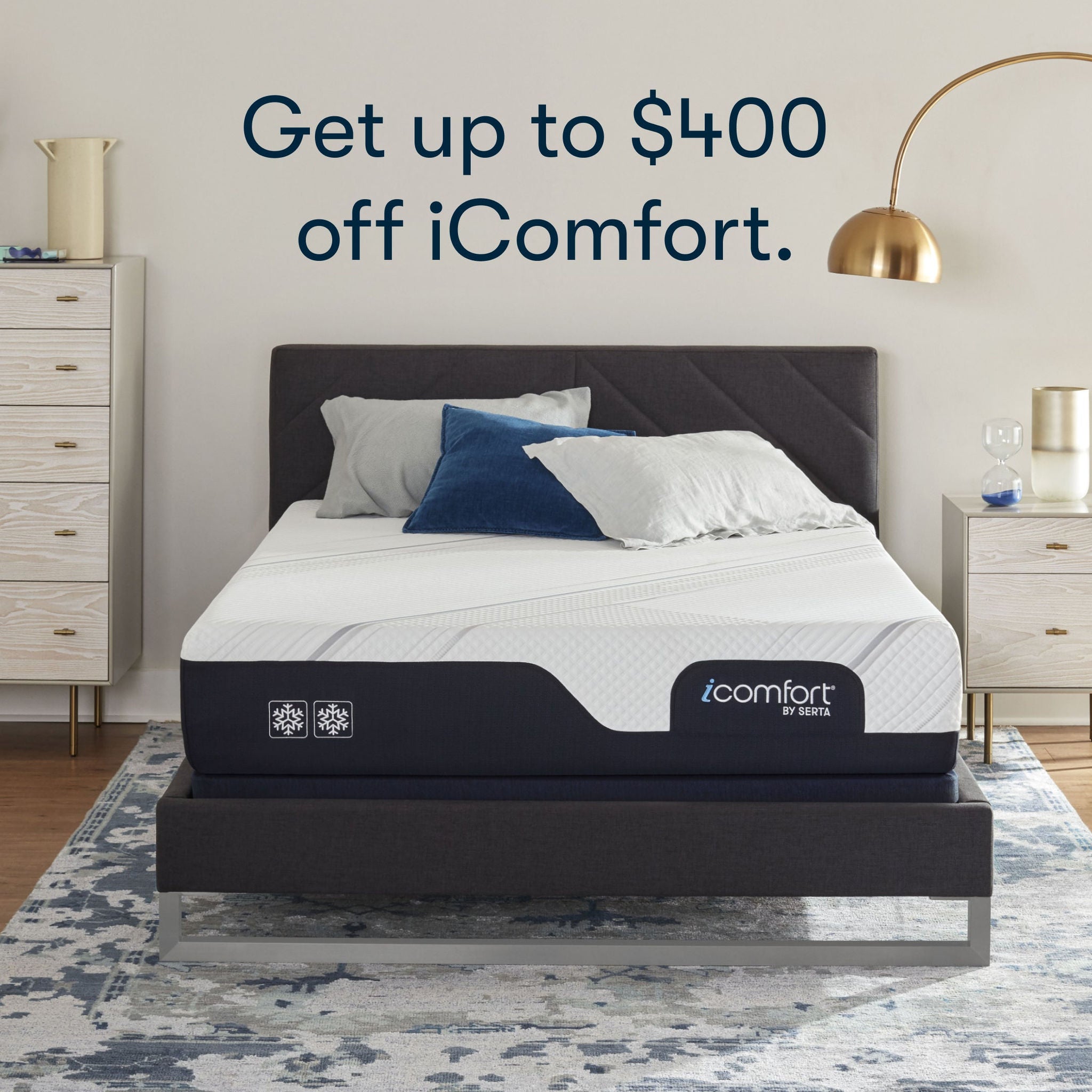 iComfort mattress in modern bedroom setting